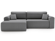 Ecksofa mit Schlaffunktion und Bettkasten Belvio links Dunkelgrau