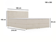 Boxspringbett mit Bettkasten 180x200 Marbella Hellgrau