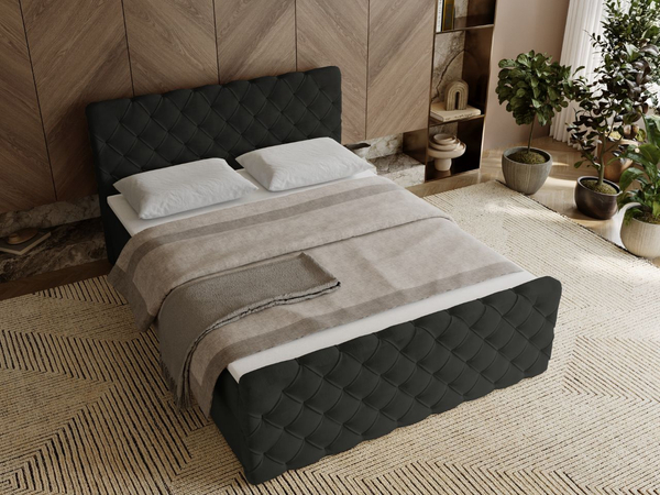 Boxspringbett mit Bettkasten 180x200 Lunaris Schwarz