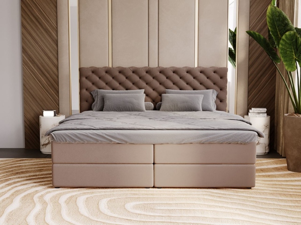 Boxspringbett mit Bettkasten 160x200 Bergamo Braun