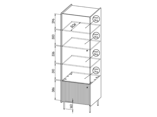 Kleiderschrank 59 cm Pascale Nussbaum Warmia, Schwarz