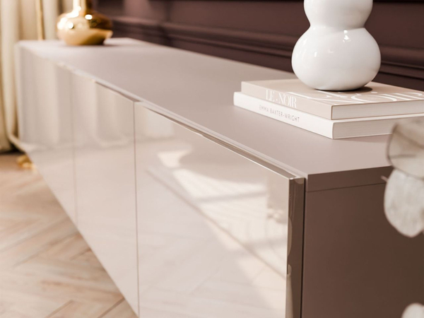Hängeschrank mit Türen und LED-Beleuchtung 200 cm Nodoo Kaschmir