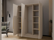 Kleiderschrank mit Spiegel 150 cm Lucca Kaschmir mit goldenen Griffen