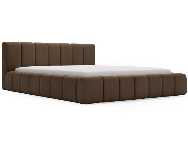 Polsterbett mit Bettkasten und Lattenrost 160x200 Split Braun