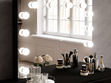 Schminktisch  Glamour mit Schubladen, Spiegel und LED-Beleuchtung Brisa Schwarz Hochglanz
