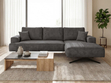 Ecksofa L-Form auf Metallbeinen Leto Rechts Anthrazit