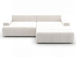 Ecksofa L-Form mit Schlaffunktion und Bettkasten Tulio Rechts Creme