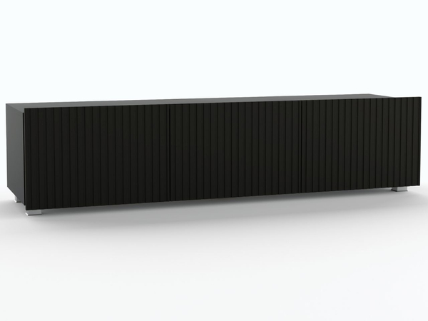Set mit zwei TV-Lowboard mit Türen 150 cm Kioto Schwarz matt