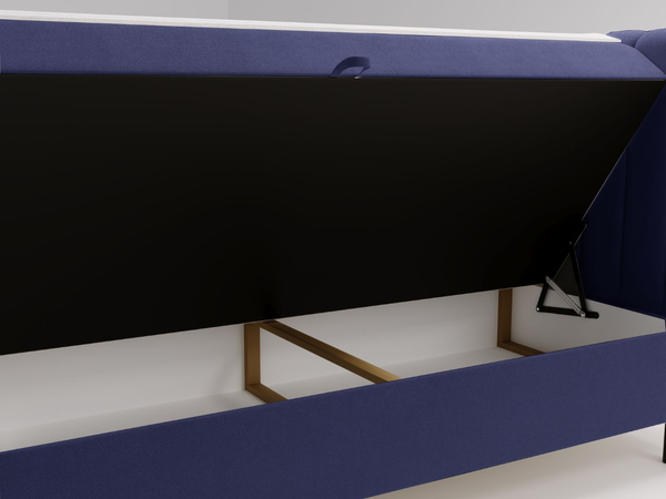 Boxspringbett mit Bettkasten 160x200 Primavera Dunkelblau