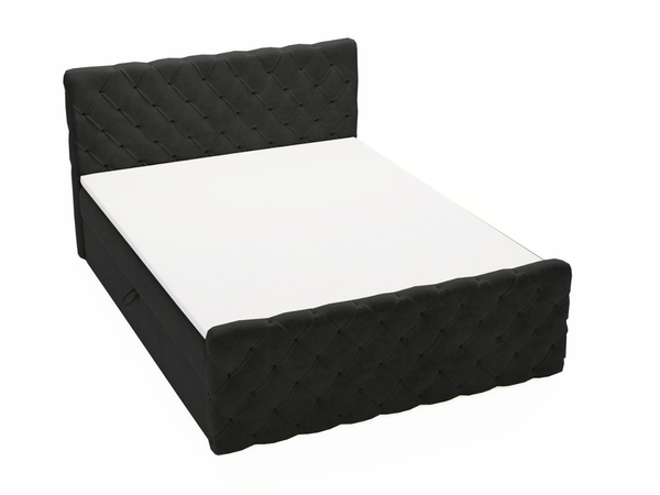 Boxspringbett mit Bettkasten 120x200 Lunaris Schwarz