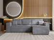 Ecksofa L-Form mit Schlaffunktion und Bettkasten Prato XL Dunkelgrau 