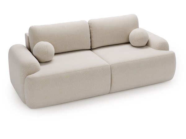 Sofa mit Schlaffunktion und Bettkasten Aurio Weiß