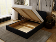 Polsterbett mit Bettkasten und Lattenrost 200x200 Malmo Dunkelblau