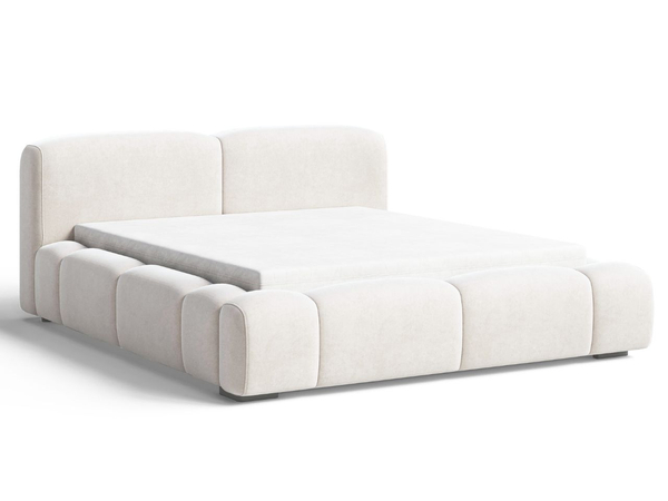 Polsterbett mit Bettkasten und Lattenrost 180x200 Aubi Creme