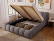Polsterbett mit Bettkasten und Lattenrost 140x200 Doria Grau