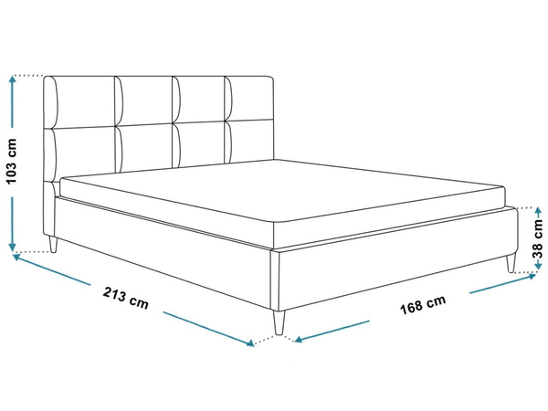 Polsterbett mit Lattenrost 160x200 Luxe Grau