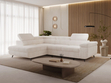 Ecksofa L-Form mit Schlaffunktion und Bettkasten Argon Links Creme