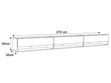 Hänge TV-Schrank 270 cm für Wohnzimmer mit LED-Beleuchtung Aurelie Artisan Eiche