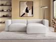 Ecksofa L-Form Rechts Moderne Cord Ecksofa Landi Grau