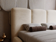 Polsterbett mit Bettkasten und Lattenrost 120x200 Bubble Beige