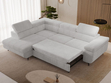 Ecksofa L-Form mit Schlaffunktion und Bettkasten Argon Links Grau