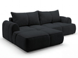 Ecksofa L-Form Links mit Schlaffunktion und Bettkasten Bonno Schwarz