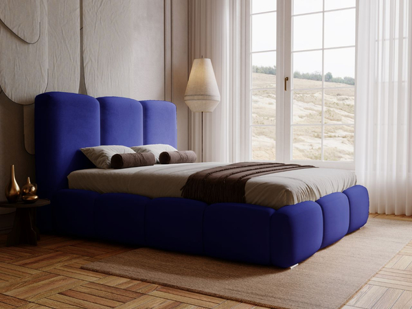 Polsterbett mit Bettkasten und Lattenrost 120x200 Bubble Blau
