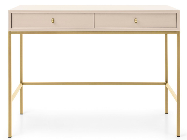 Schminktisch mit Golden Metallbeinen Amor Beige