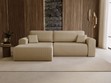 Ecksofa mit Schlaffunktion und Bettkasten Belvio links Beige 