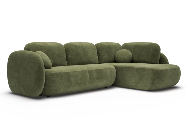 Ecksofa mit Schlaffunktion und Bettkasten Rechts Carino Grün