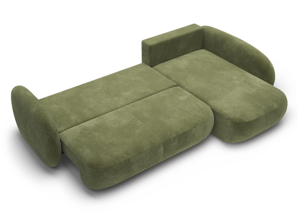 Ecksofa mit Schlaffunktion und Bettkasten Rechts Carino Grün