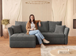 Ecksofa L-Form mit Schlaffunktion und Bettkasten Lino Dunkelgrau