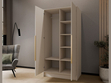 Kleiderschrank mit Spiegel 100 cm Lucca Kaschmir mit goldenen Griffen