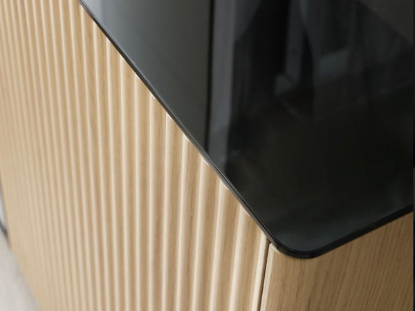 Zweittüriges TV-Lowboard für Wohnzimmer Auroé Eiche Vicenza