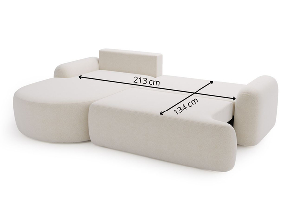 Ecksofa L-Form Rechts mit Schlaffunktion und Bettkasten Aurio Grau