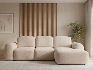Ecksofa L-Form mit Schlaffunktion und Bettkasten Avelin Rechts Beige