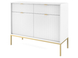 Kommode mit Türen und Schubladen Amber Weiß, Gold Frame