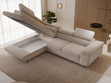 Ecksofa mit Schlaffunktion und Bettkasten Argon Links Beige