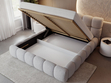 Polsterbett mit Bettkasten und Lattenrost 200x200 Modo aus Bouclé-Stoff Grau