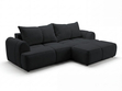 Ecksofa L-Form Rechts mit Schlaffunktion und Bettkasten Bonno Schwarz