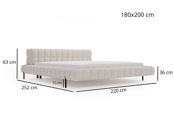 Polsterbett mit Lattenrost 180x200 Imagine Beige