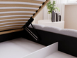 Polsterbett mit Bettkasten und Lattenrost 160x200 Cloud Low Bouclé-Stoff Grau