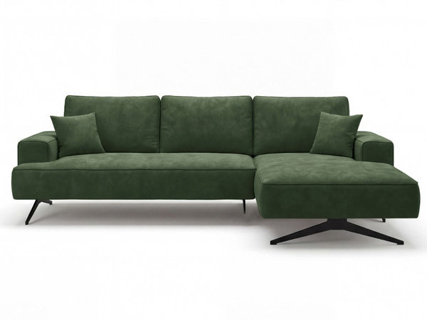 Ecksofa L-Form auf Metallbeinen Leto Rechts Grün