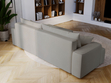 Ecksofa L-Form Rechts mit Schlaffunktion und Bettkasten California Hellgrau