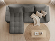 Ecksofa L-Form mit Schlaffunktion und Bettkasten Bresso Dunkelgrau
