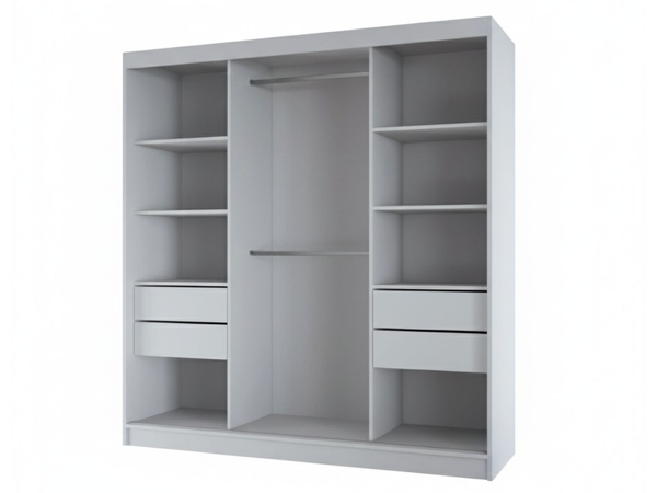 Schiebetürenschrank mit Spiegel 200 cm Vello Weiß