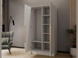 Kleiderschrank mit Spiegel 100 cm Lucca Weiß mit goldenen Griffen