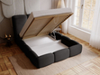 Polsterbett mit Bettkasten und Lattenrost 180x200 Bubble Schwarz