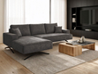 Ecksofa L-Form auf Metallbeinen Leto Links Anthrazit