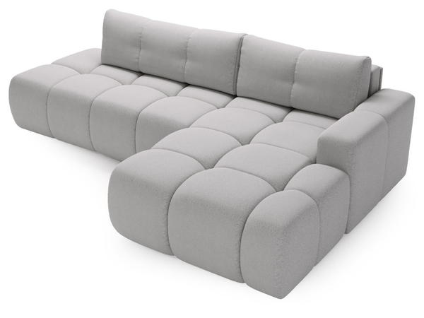 Ecksofa L-Form Rechts mit Schlaffunktion und Bettkasten Montero Grau